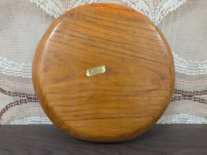 Vintage teakhouten snackschaal met 7 vakken 30,5 cm