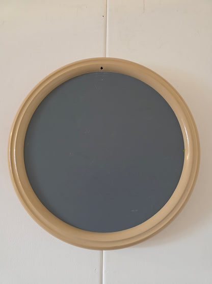 Vintage ronde spiegel beige kunststof 37 cm