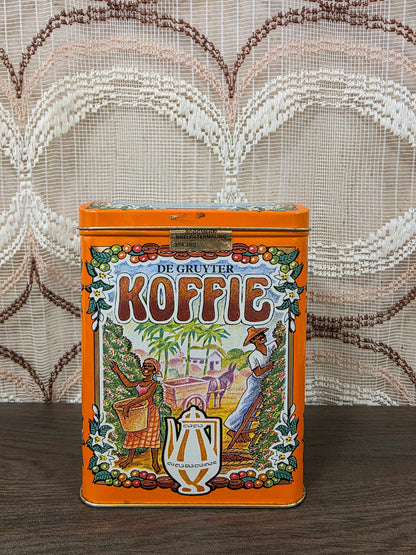 Vintage De Gruyter koffieblik oranje