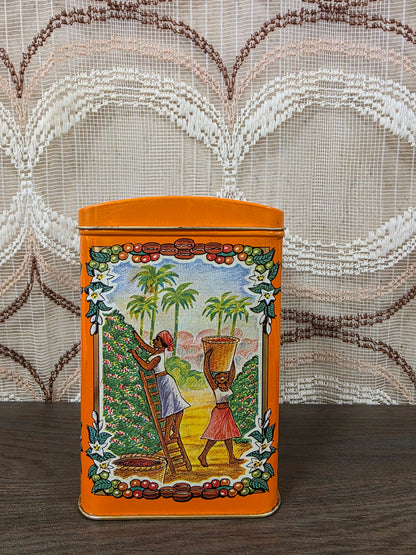 Vintage De Gruyter koffieblik oranje
