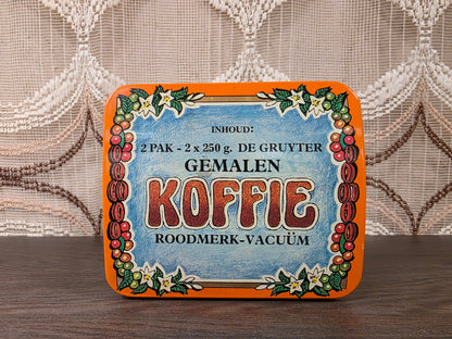 Vintage De Gruyter koffieblik oranje