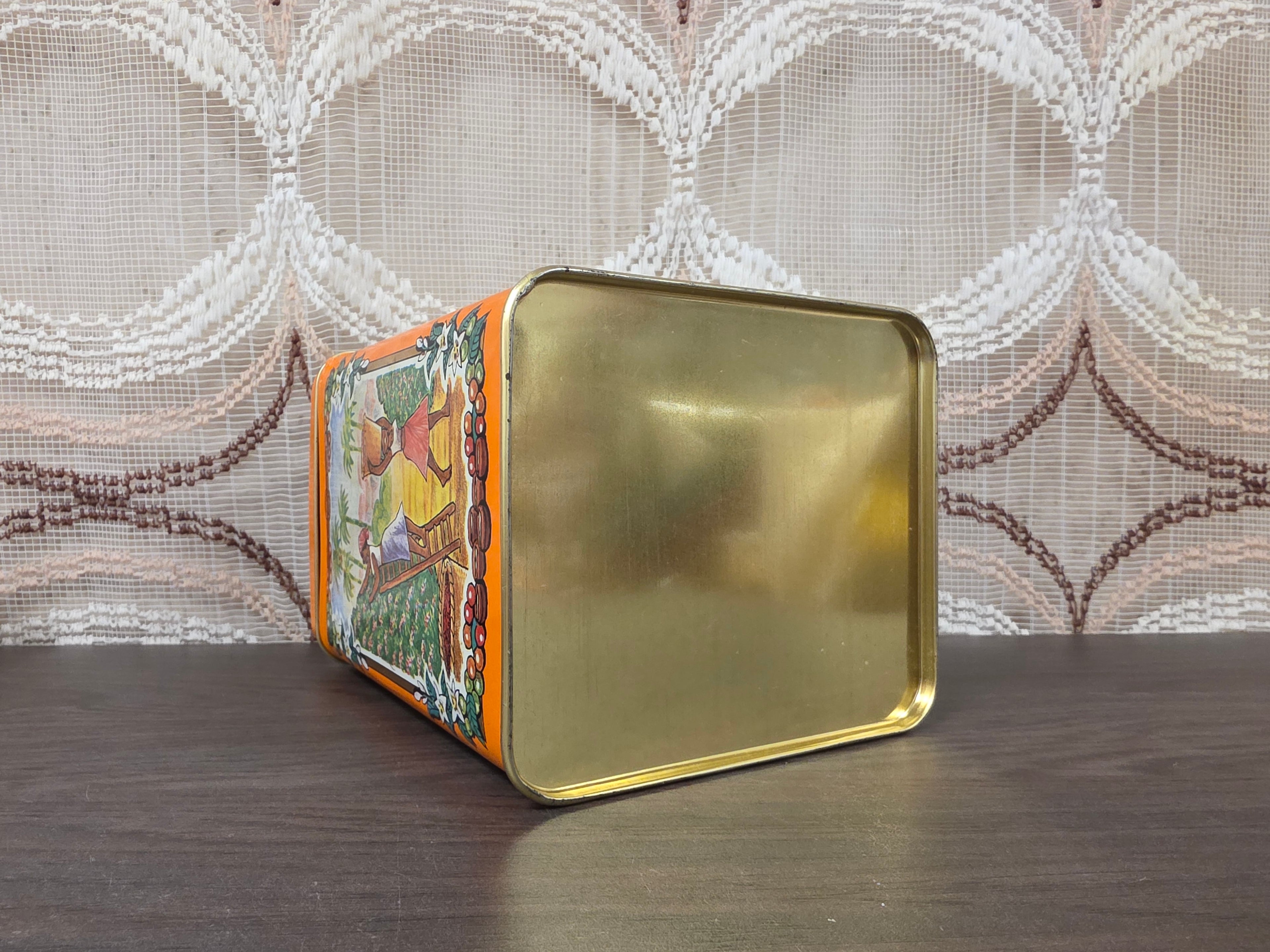 Vintage De Gruyter koffieblik oranje