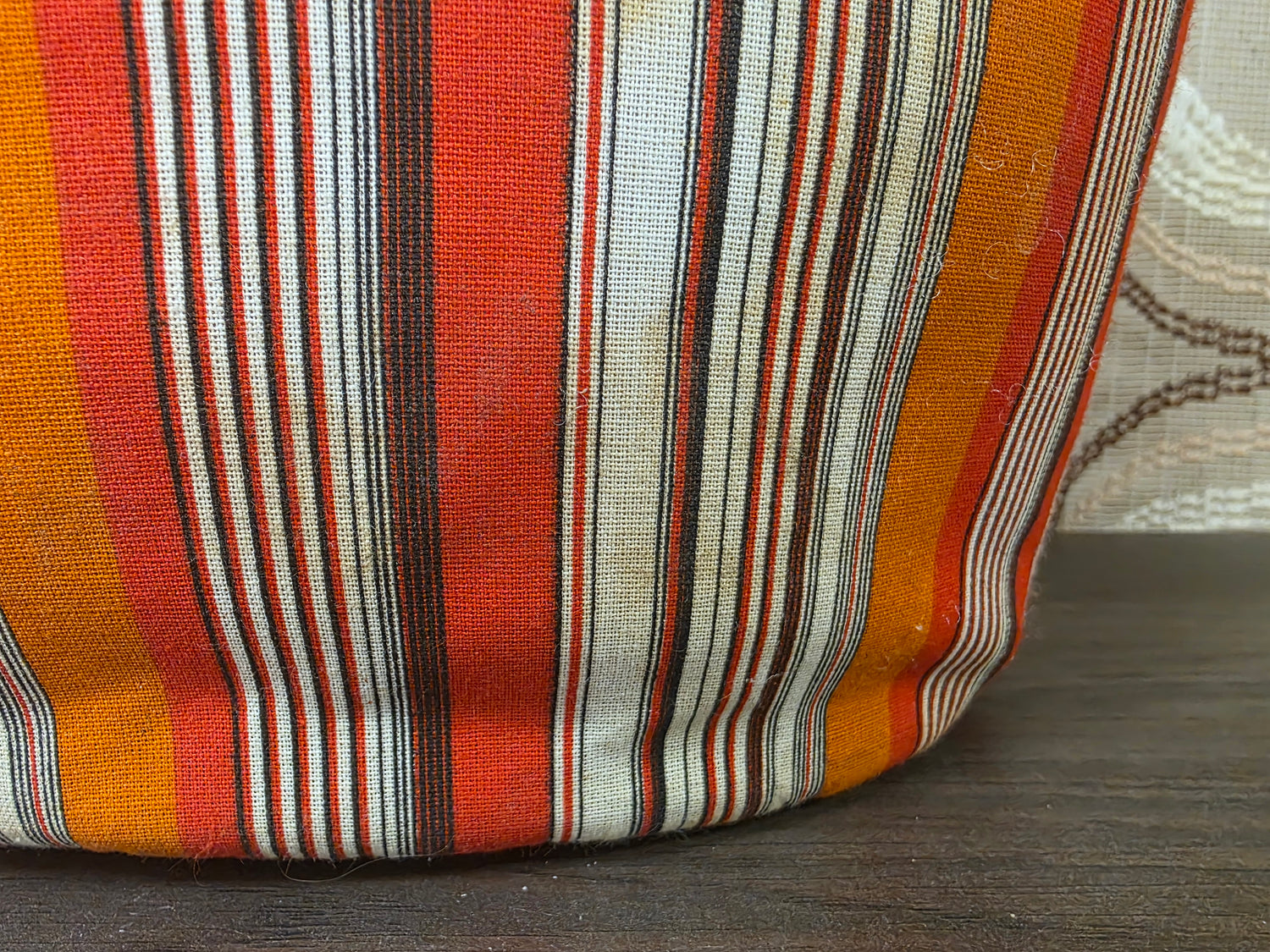 Vintage theebeurs met knip gestreept