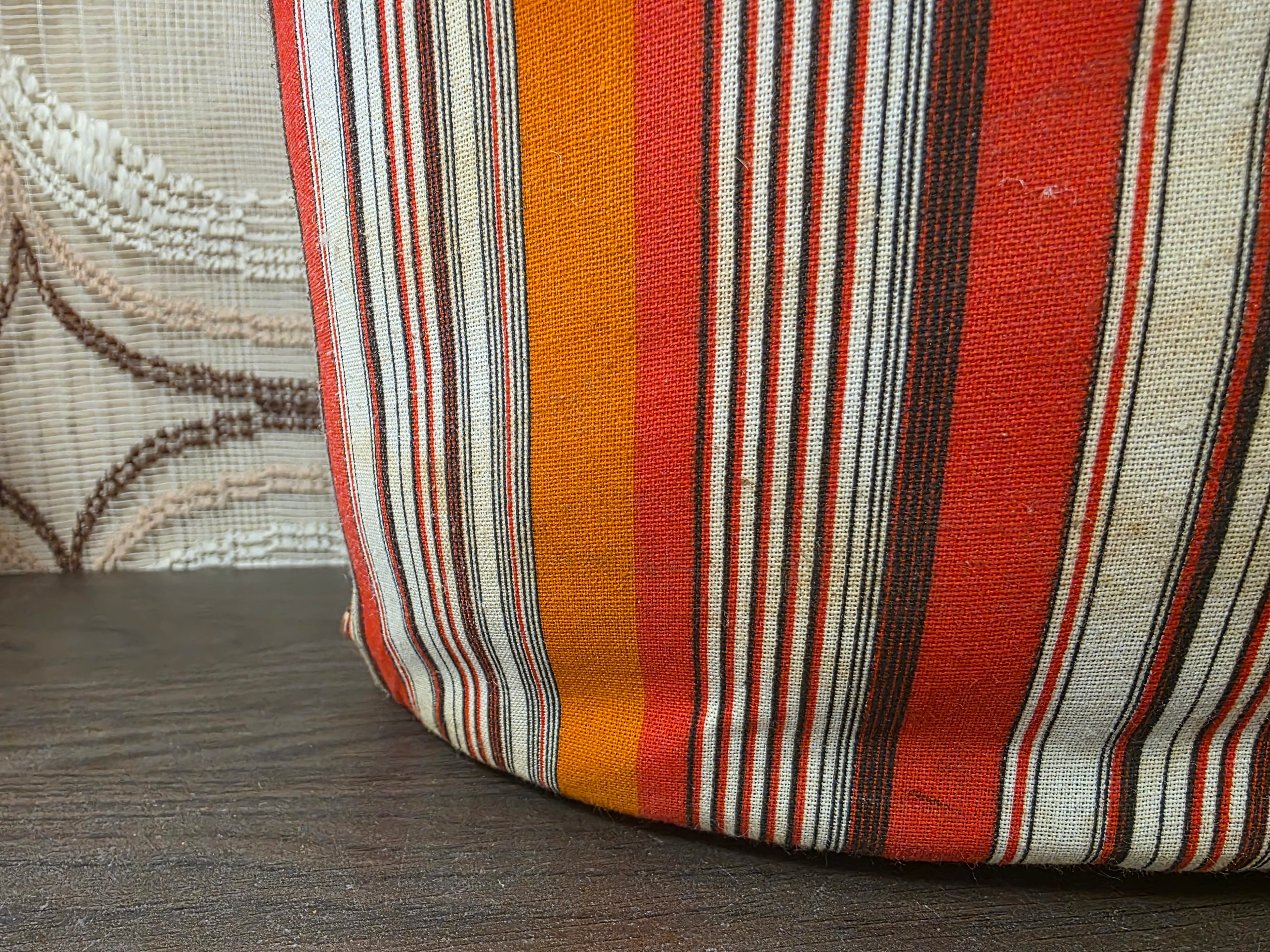 Vintage theebeurs met knip gestreept