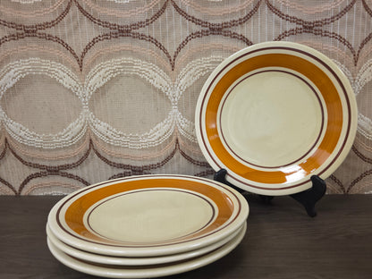 Set van 4 vintage dinerborden bruintinten