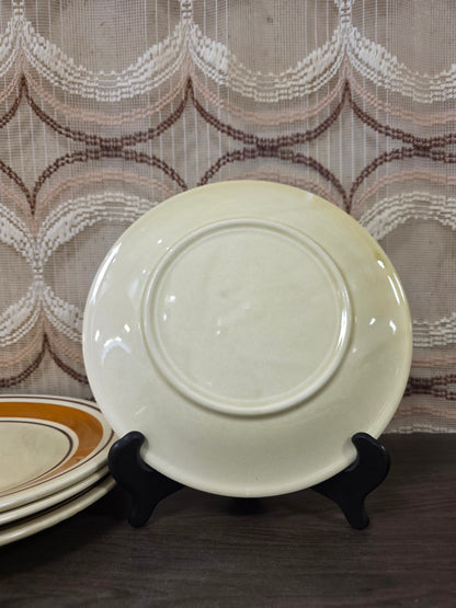 Set van 4 vintage dinerborden bruintinten