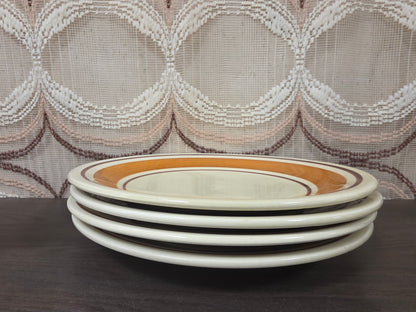 Set van 4 vintage dinerborden bruintinten