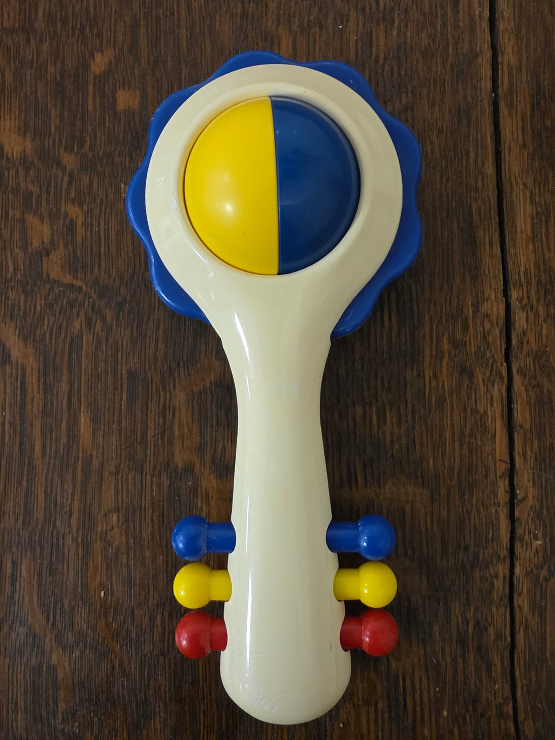 Ambi Toys rammelaar Handy Dandy blauwe rand