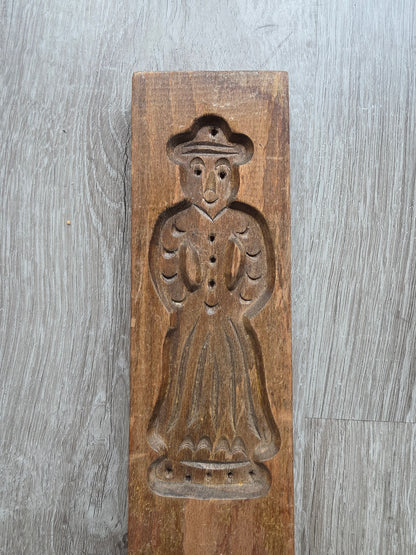 Vintage houten speculaasplank man en vrouw