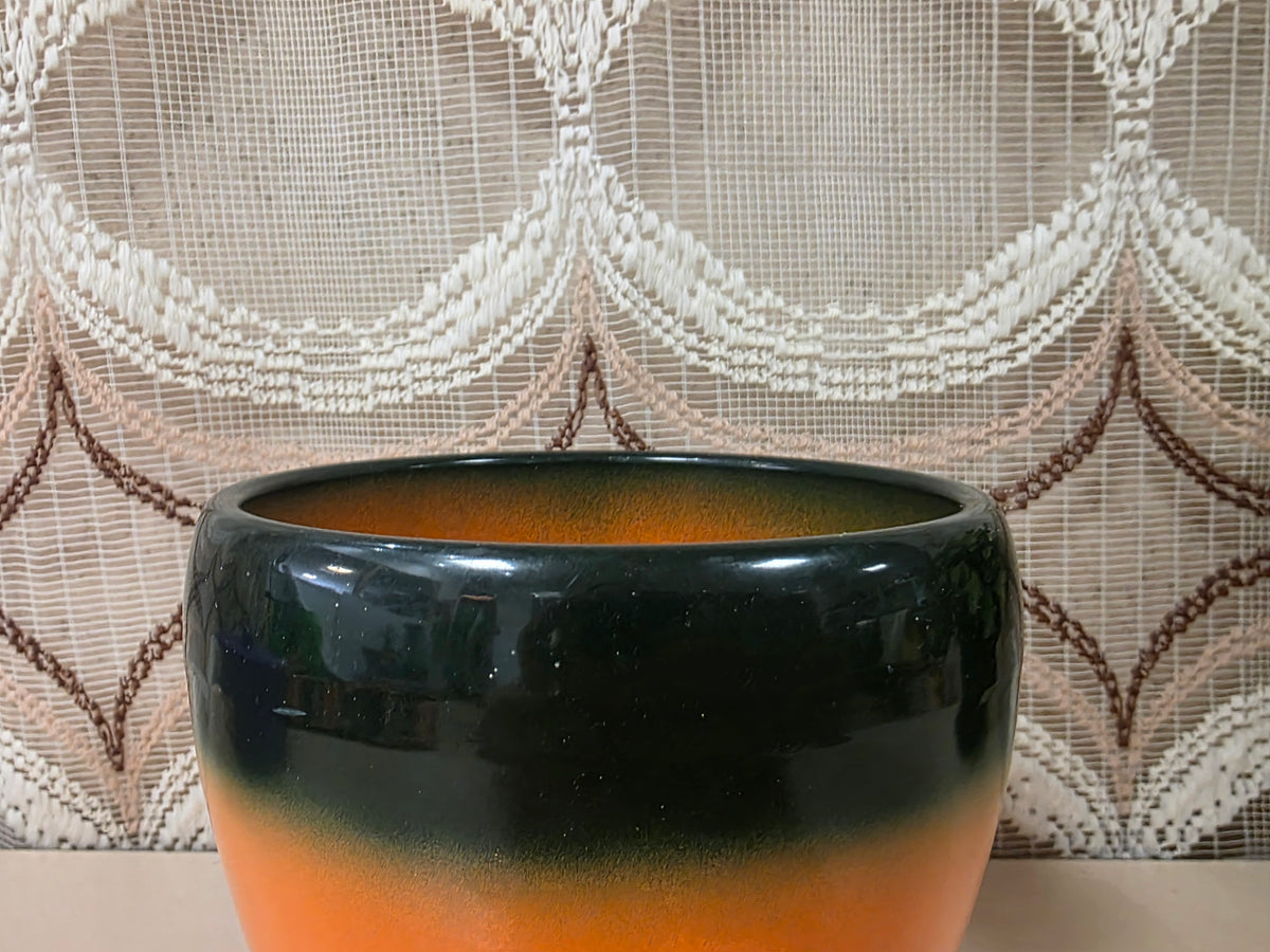 Oranje groene vintage bloempot