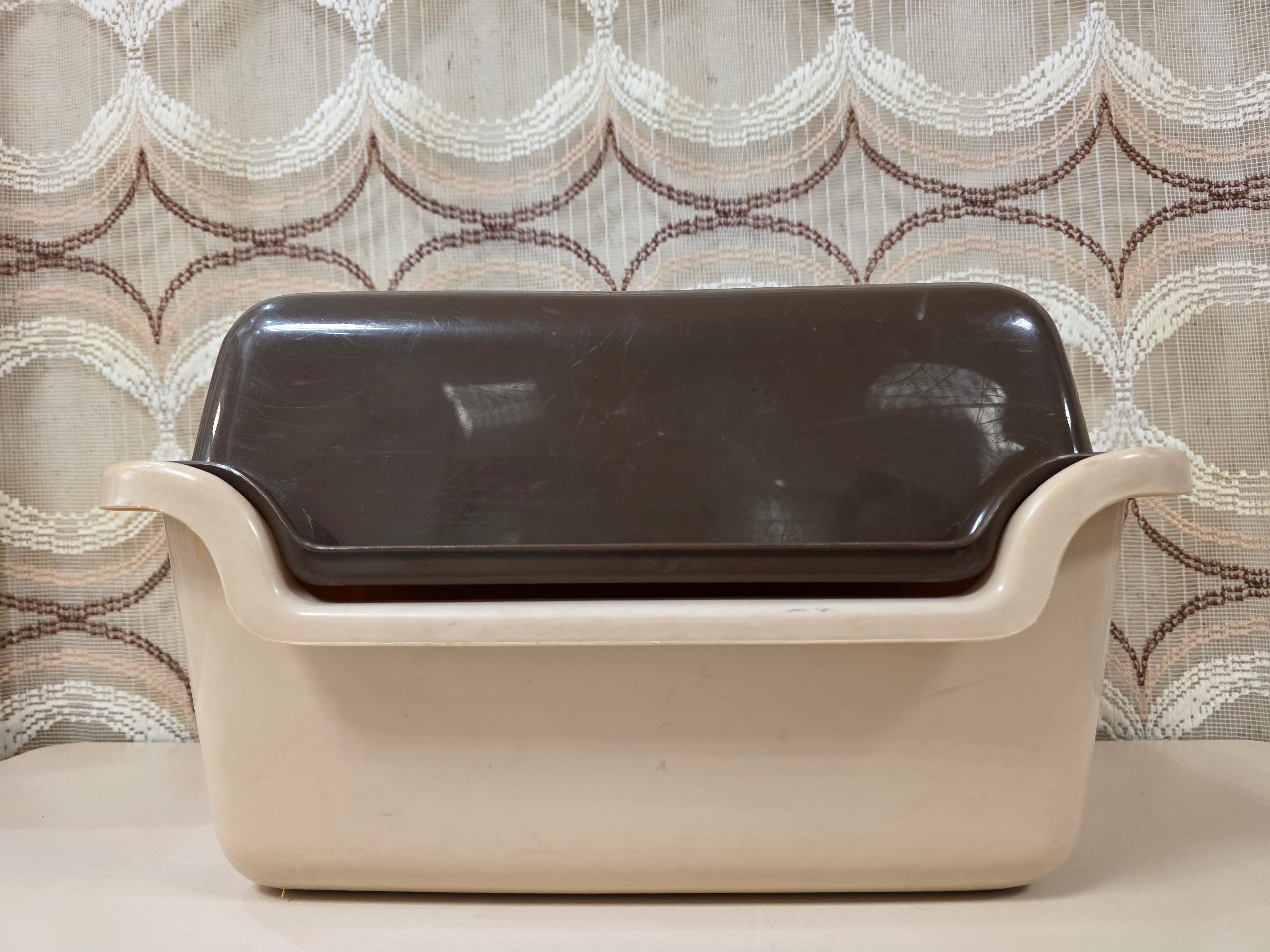 Vintage Curver aardappelbak beige bruin