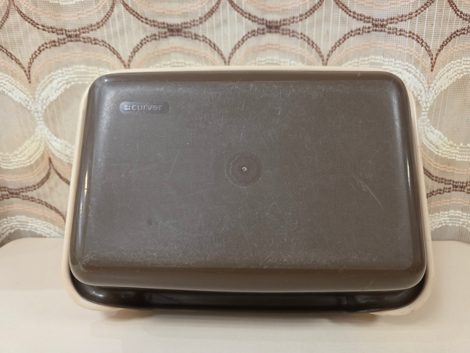 Vintage Curver aardappelbak beige bruin