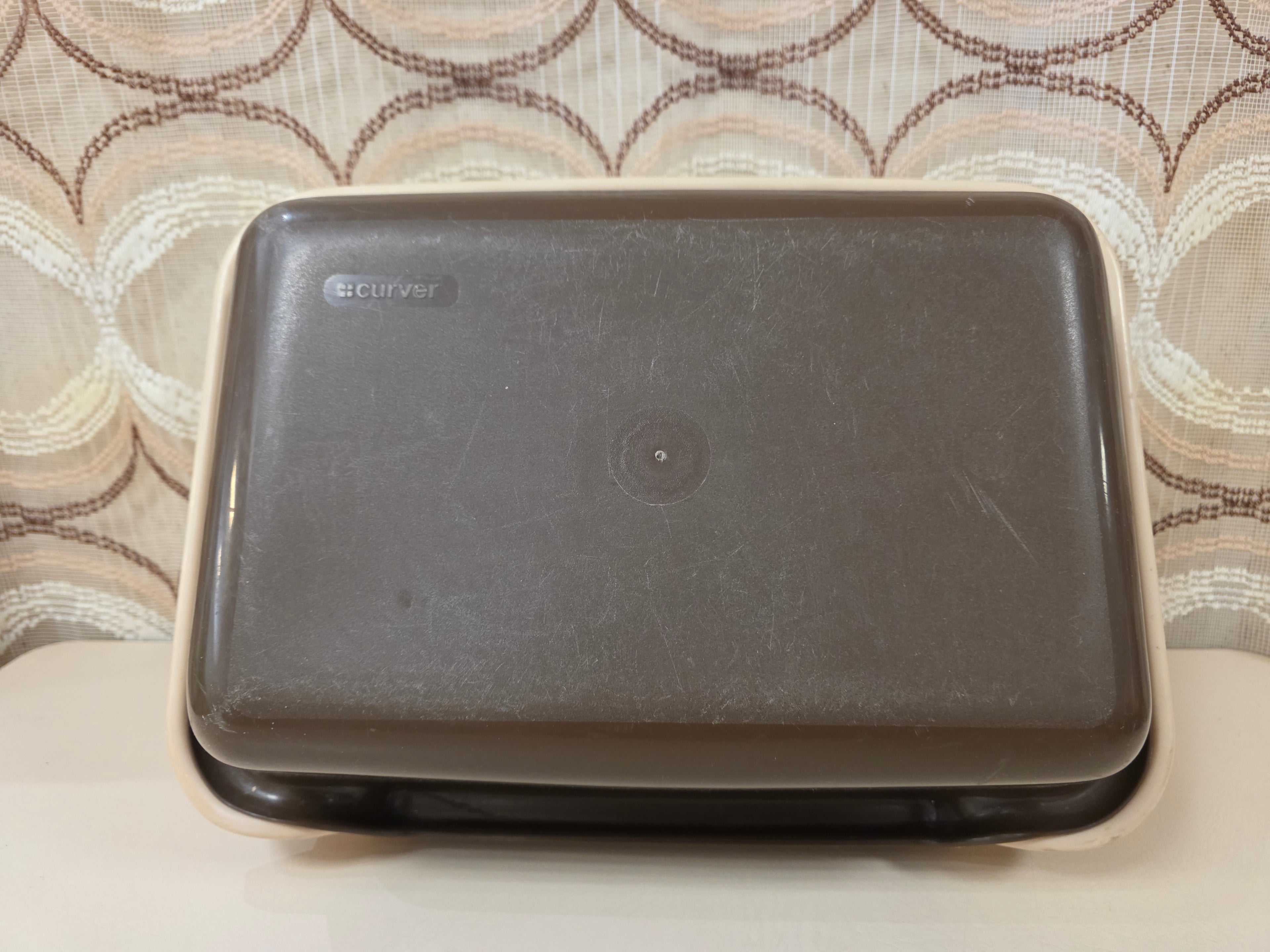 Vintage Curver aardappelbak beige bruin