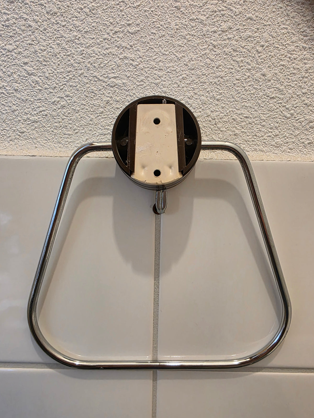 Vintage handdoekring chroom bruin met jaren 70