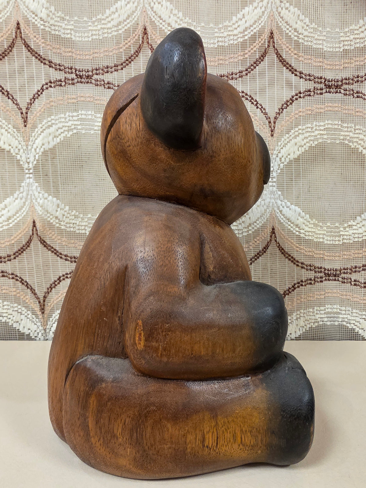 Grote massief houten beer 30 cm