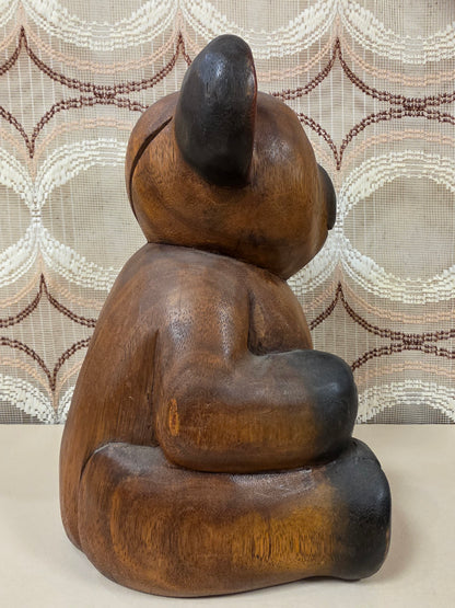 Grote massief houten beer 30 cm