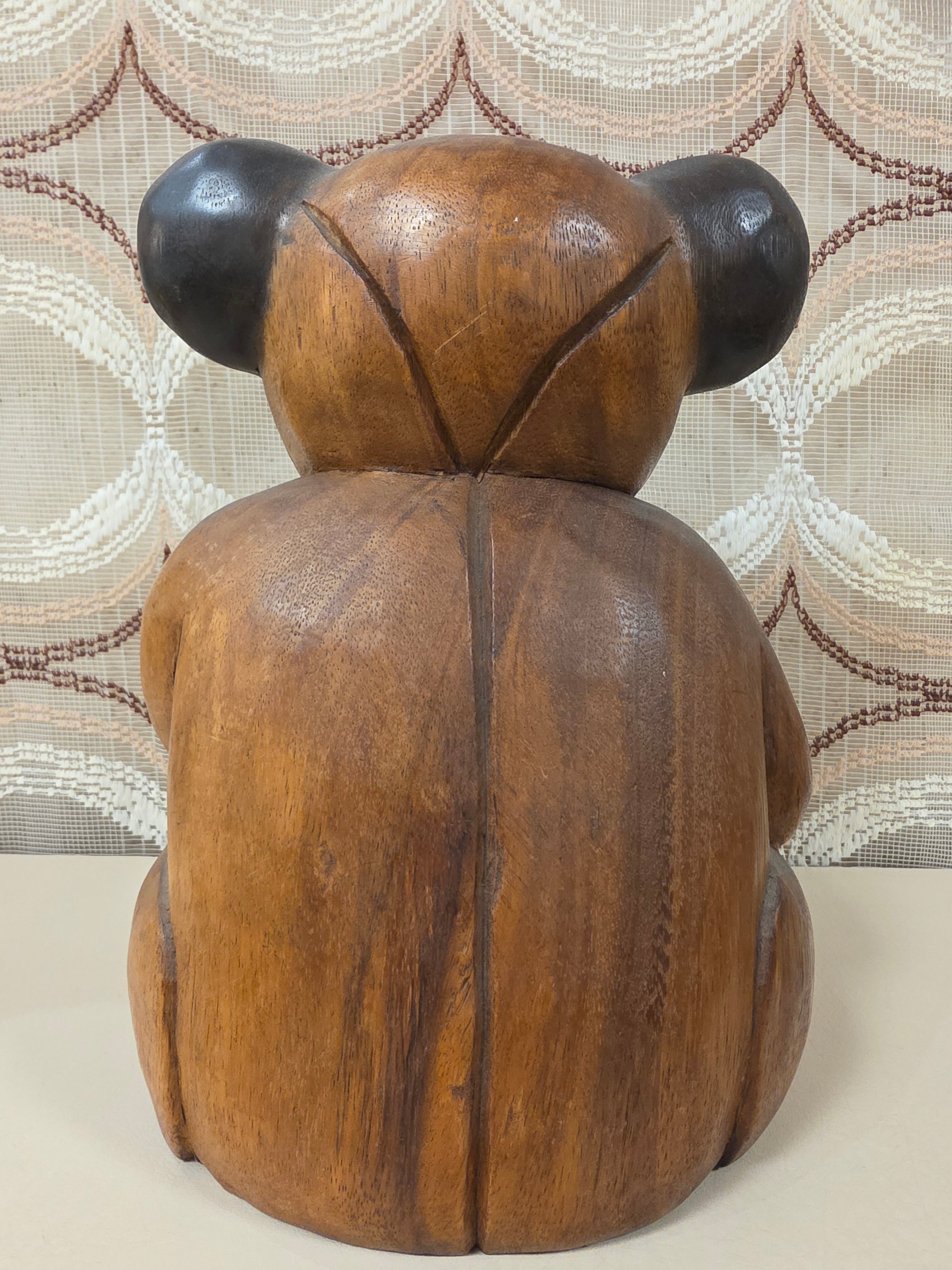 Grote massief houten beer 30 cm