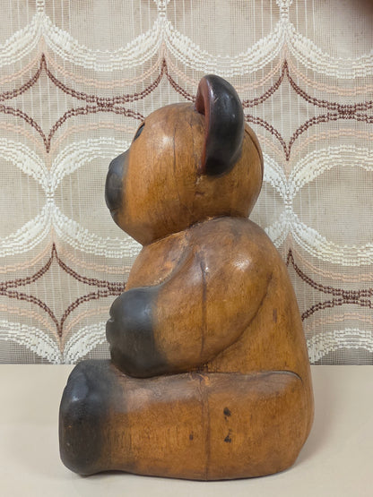 Grote massief houten beer 30 cm