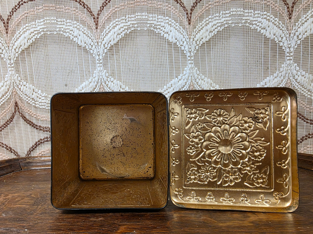 Vintage zwart bloemenblik kleurrijk decor