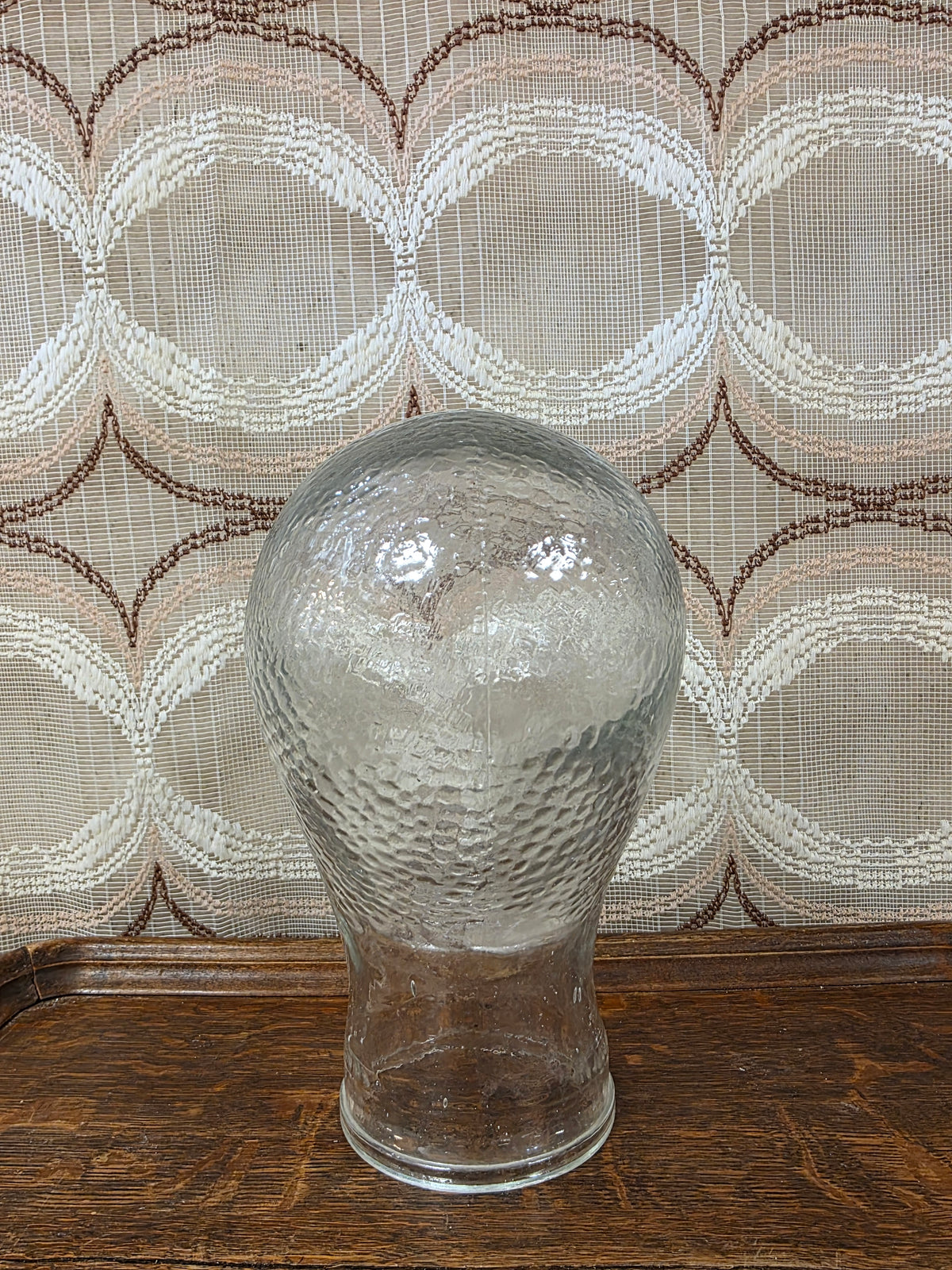 Vintage persglas hoedenhoofd / mannequinkop