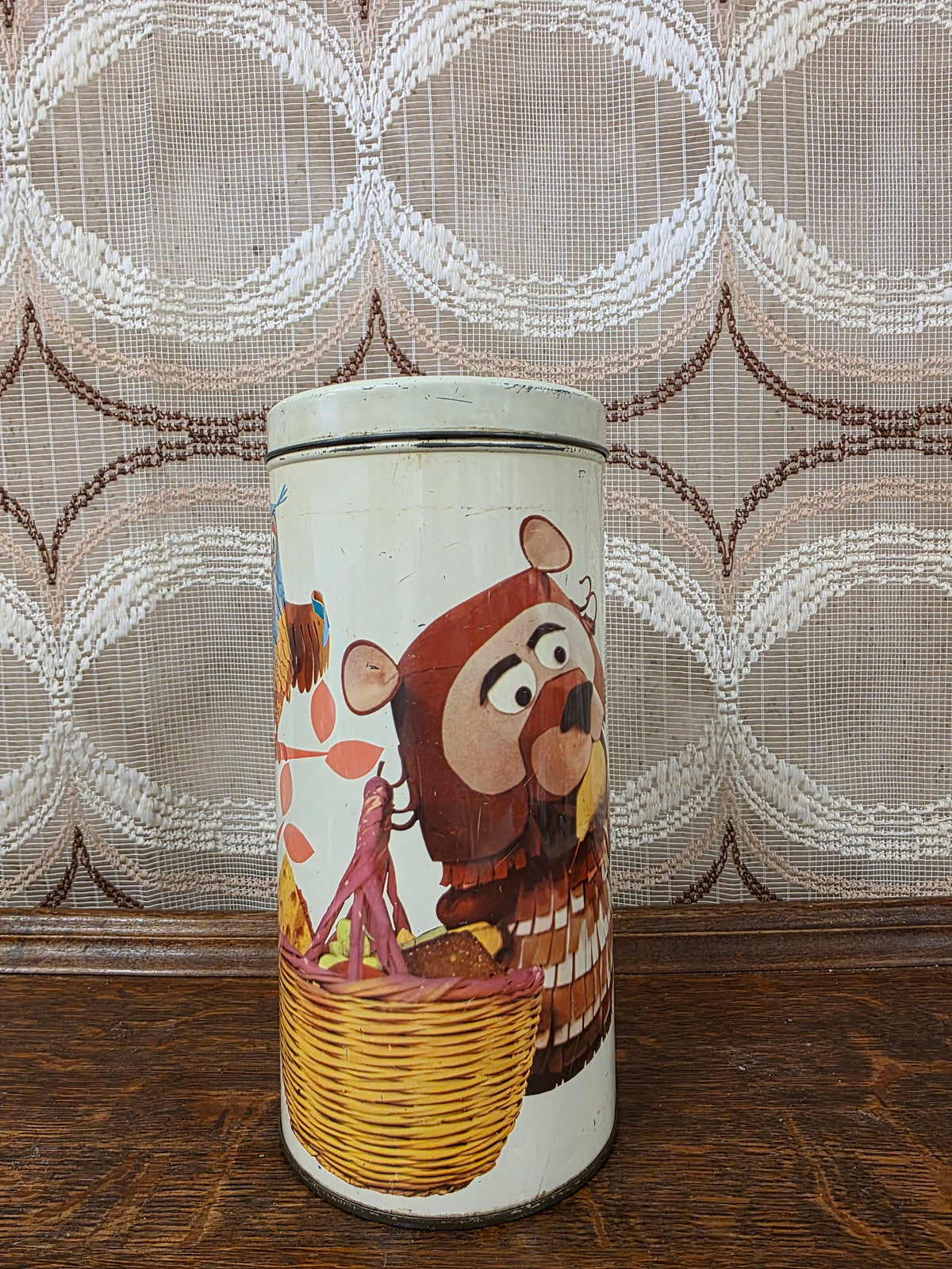 Vintage Bolletje Fabeltjeskrant blik – Meneer de Uil, Stoffel &amp; Droes