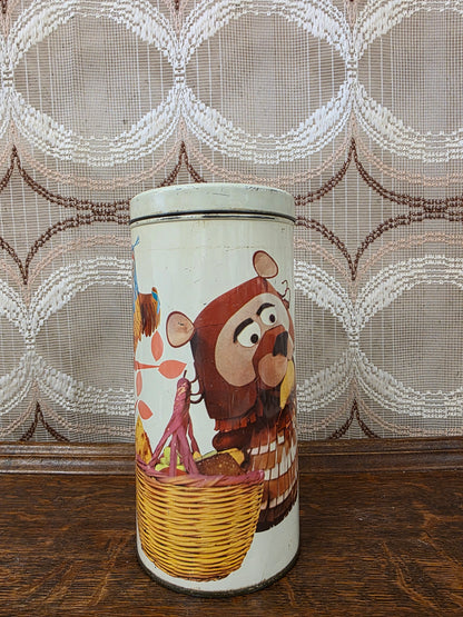 Vintage Bolletje Fabeltjeskrant blik – Meneer de Uil, Stoffel &amp; Droes
