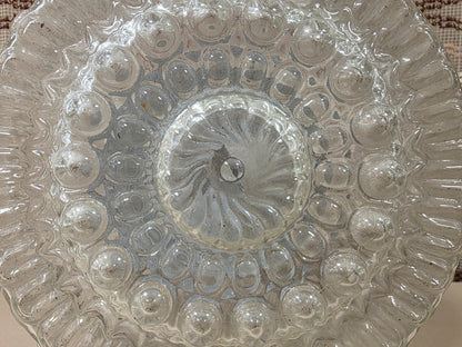 Vintage Massive glazen plafondlamp met reliëf