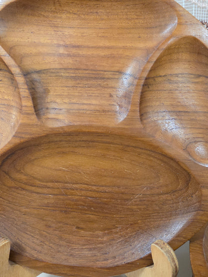 Houten fondueborden met vakverdeling