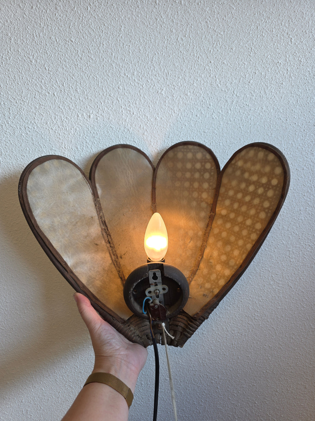 Manou webbing wandlamp jaren 70