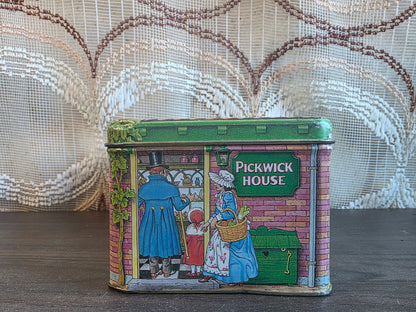 Pickwick theeblik met afbeeldingen van een theewinkel