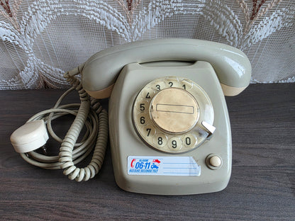 Vintage PTT T65 telefoon grijs – 1976 – decoratief
