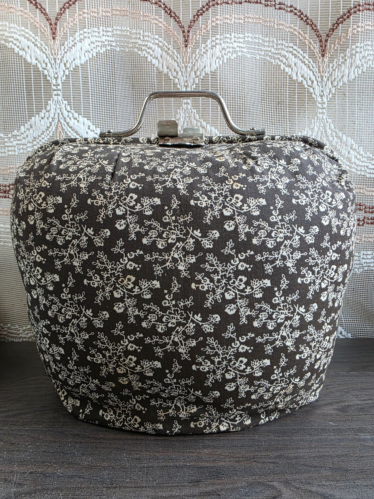 Vintage Douwe Egberts theebeurs met metalen knip donkerbruin