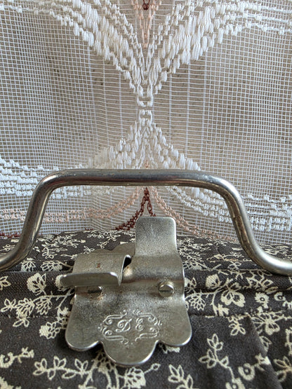 Vintage Douwe Egberts theebeurs met metalen knip donkerbruin