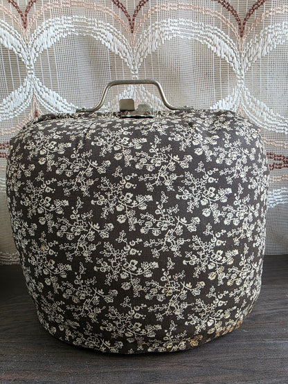Vintage Douwe Egberts theebeurs met metalen knip donkerbruin