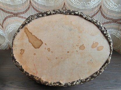 Vintage Douwe Egberts theebeurs met metalen knip donkerbruin