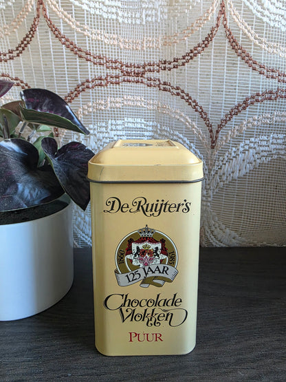 Vintage De Ruijter blik chocoladevlokken puur