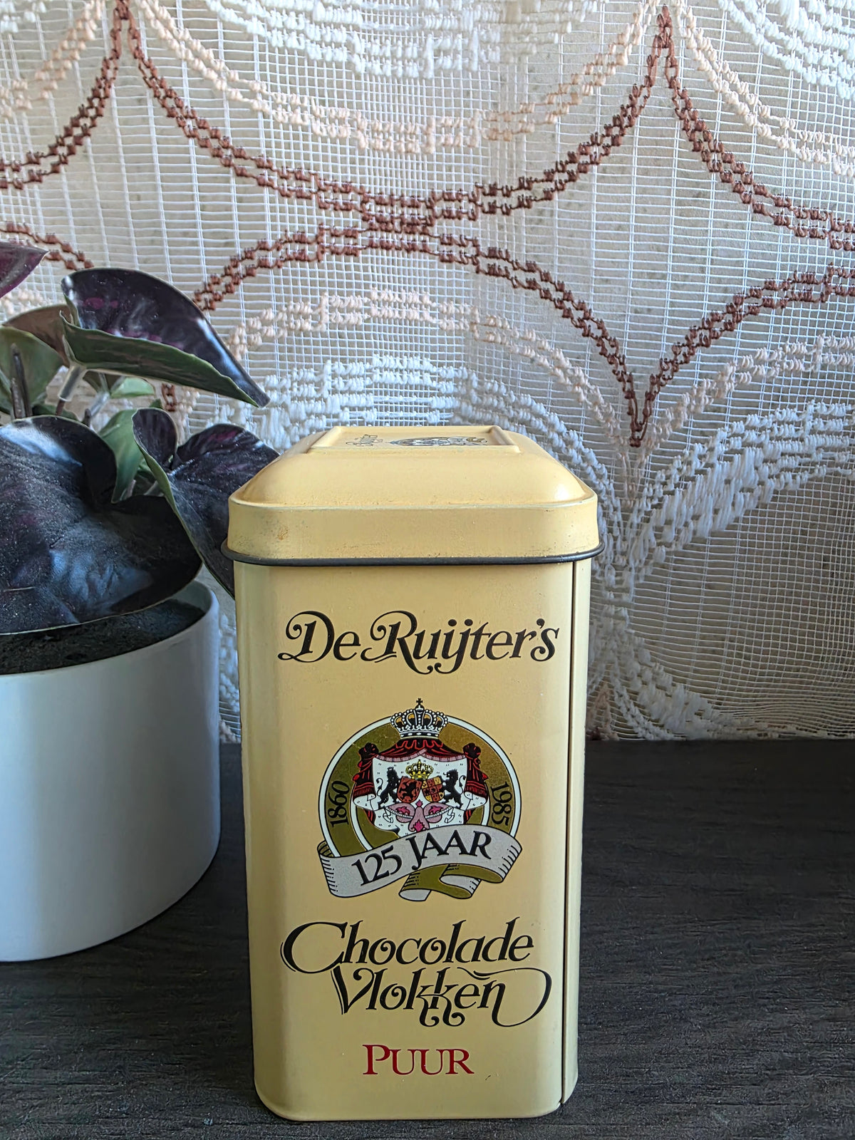 Vintage De Ruijter blik chocoladevlokken puur