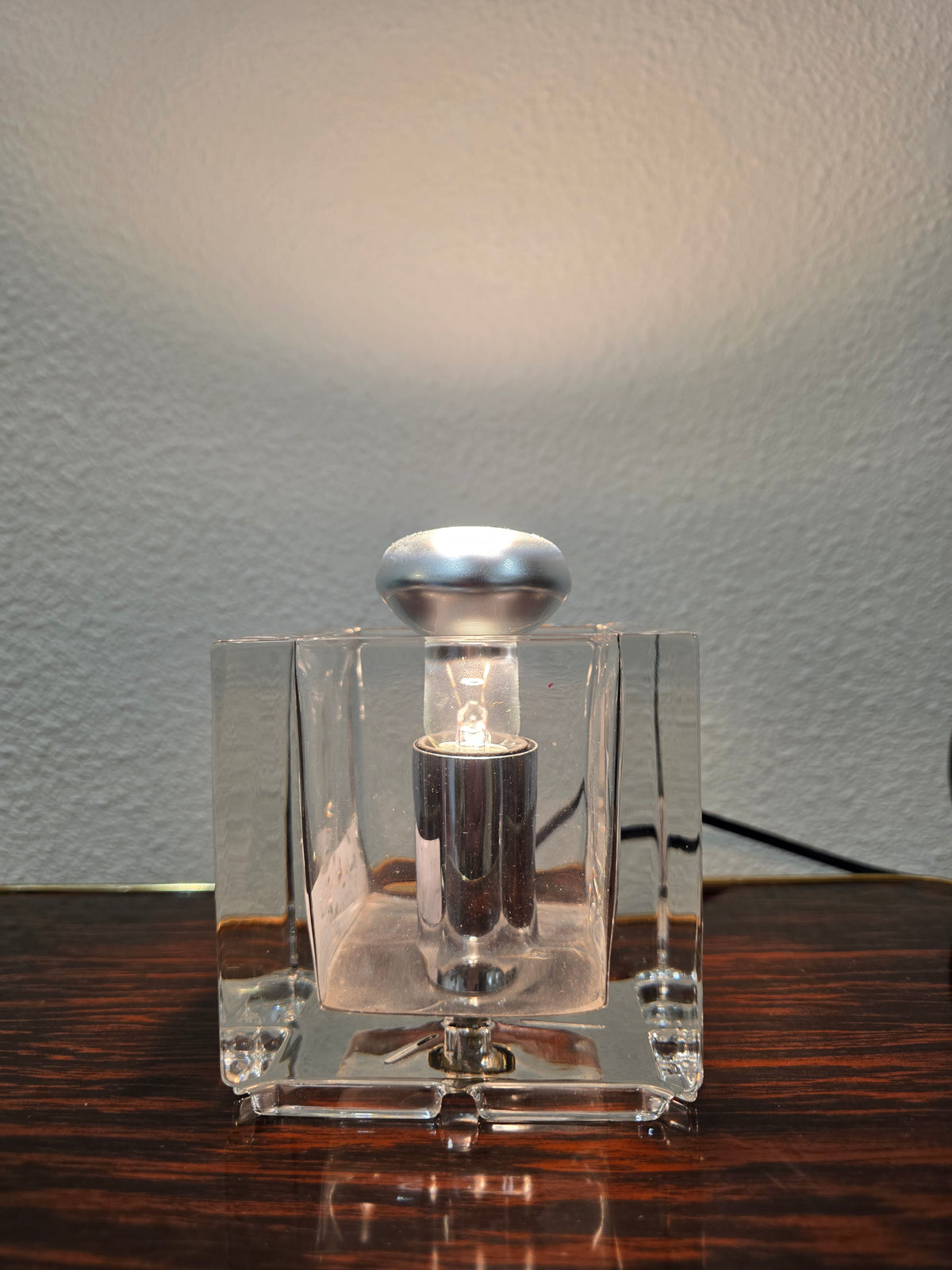Vintage Nachtmann Ice Cube glazen tafellamp – jaren 70