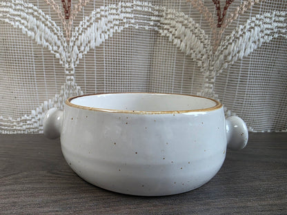 Vintage Wildflower soepkom met handvatten - oranje bloemen