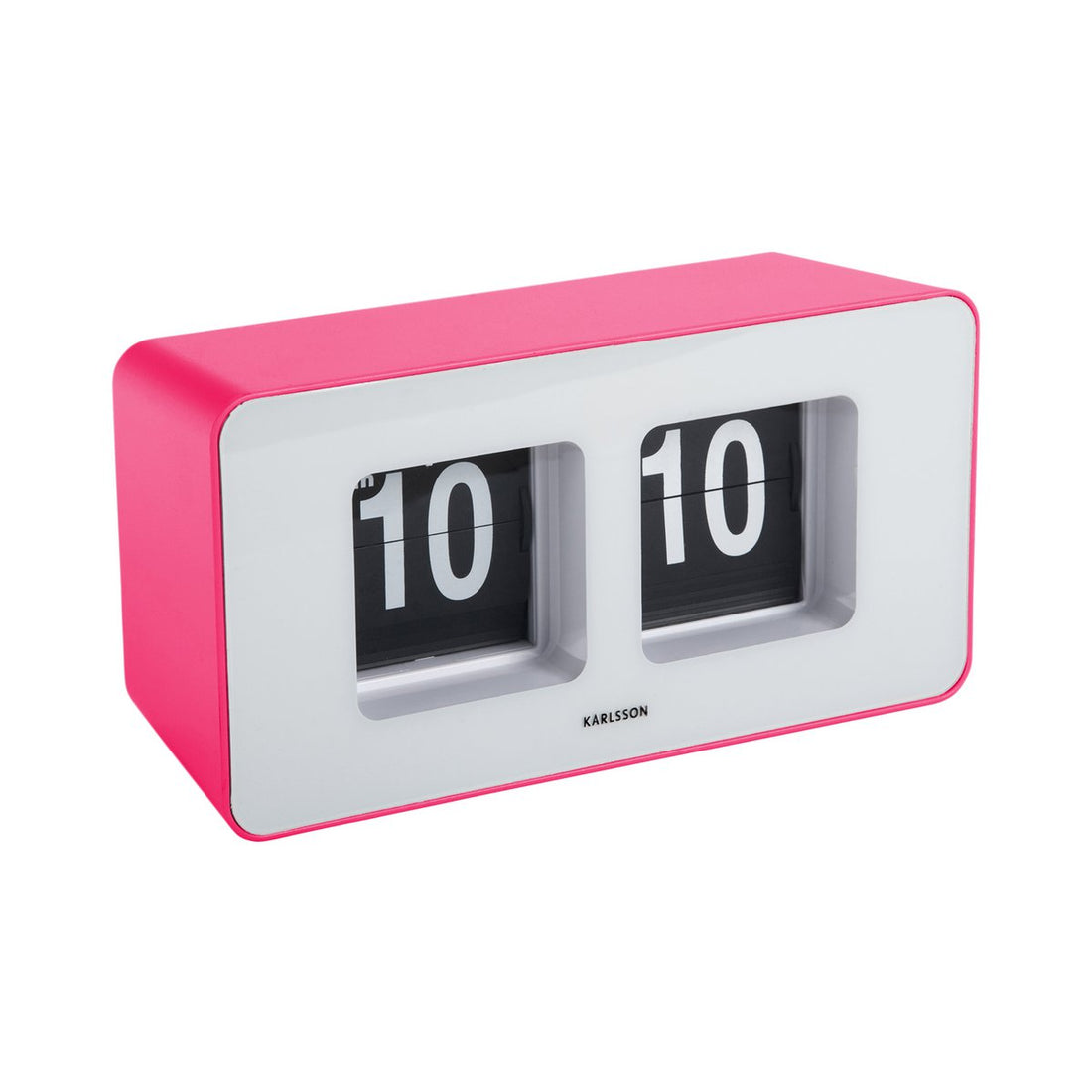 Retro flipklok Karlsson roze – tafel of wandmodel