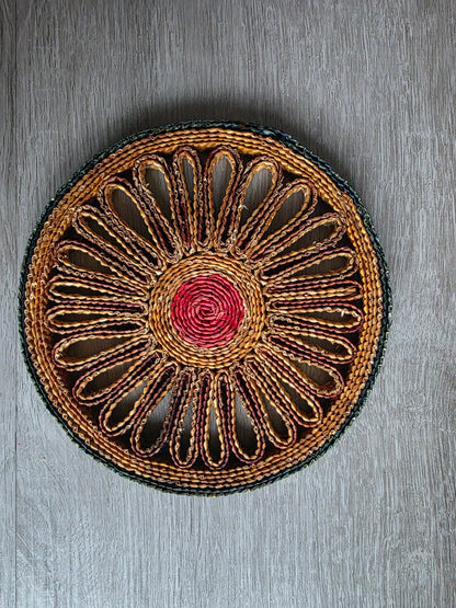 Vintage gevlochten pannenonderzetters – set van 2