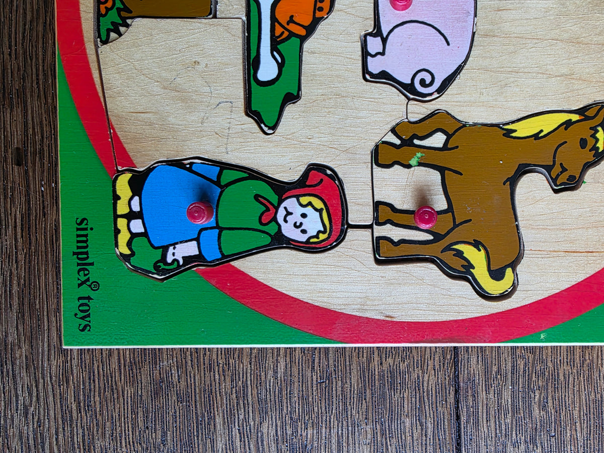 Simplex Toys houten knopjespuzzel met boerderijdieren