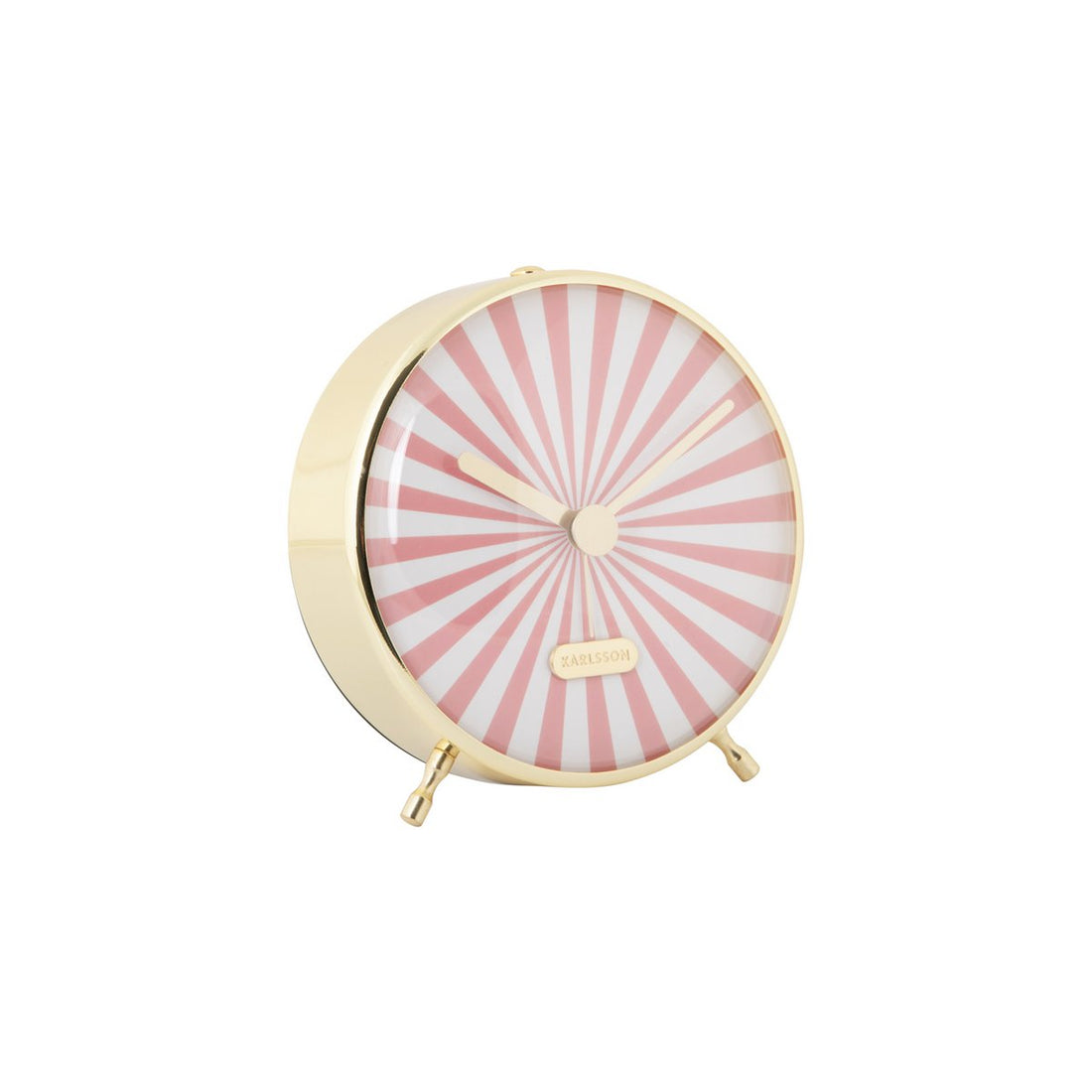 Retro wekker Karlsson Candy Swirl – pastelroze metaal