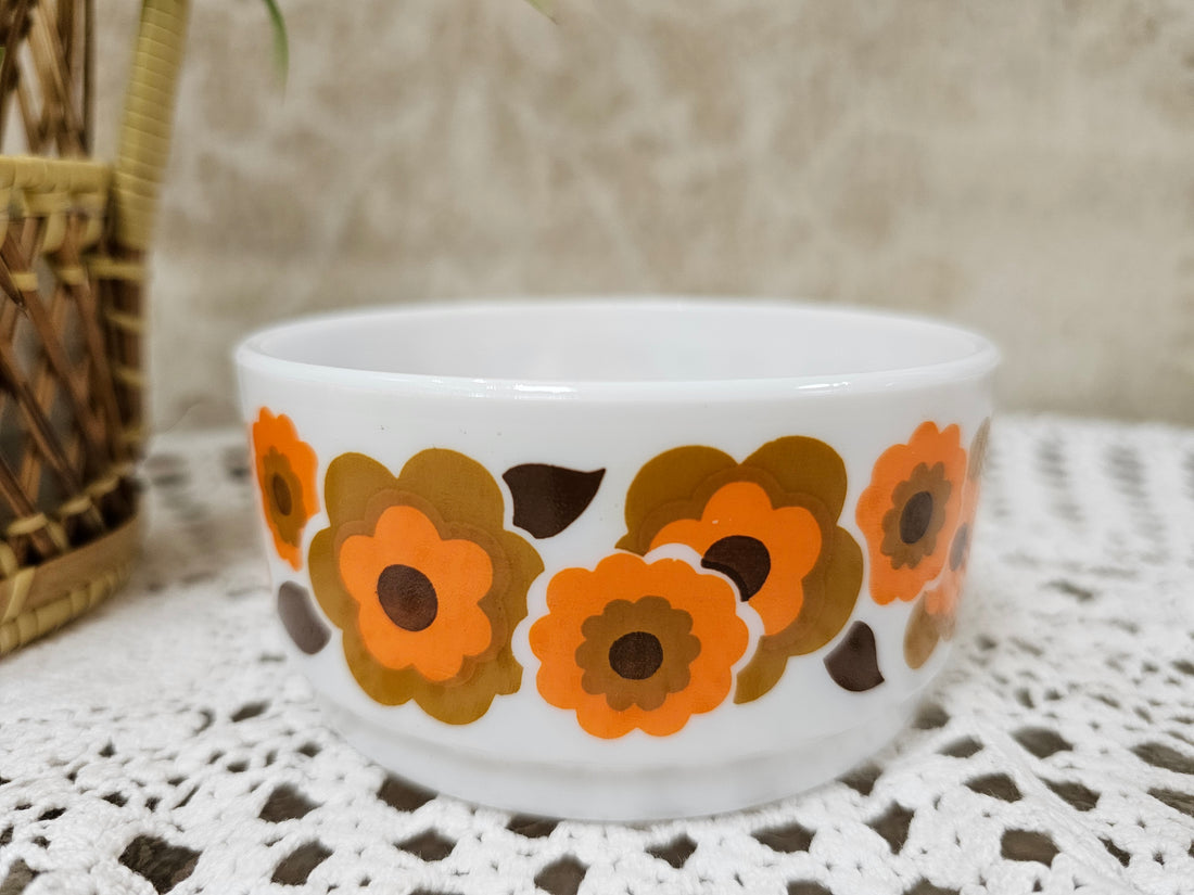 Arcopal Lotus schaaltje oranje bruine bloemen