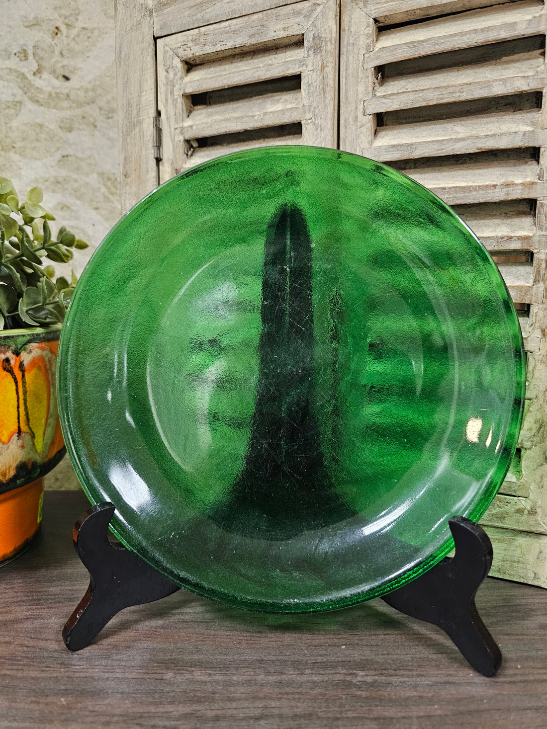 Vintage Arcoroc France Sierra dinerbord van glas met gematteerde buitenkant