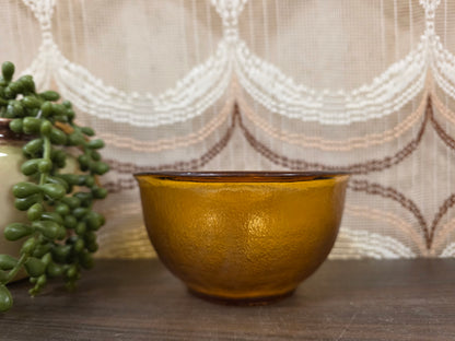 Arcoroc France Sierra soepkom amber glas met ruwe buitenkant diameter 13 cm