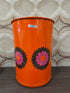 Brabantia Patrice oranje prullenbak met bloemen 32 cm