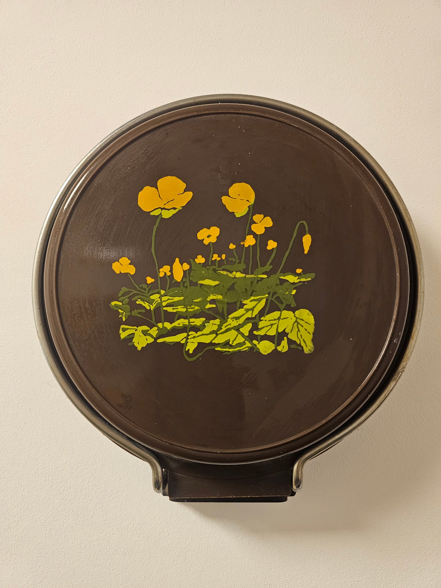 Brabantia keukenweegschaal wandmodel bruin met boterbloem