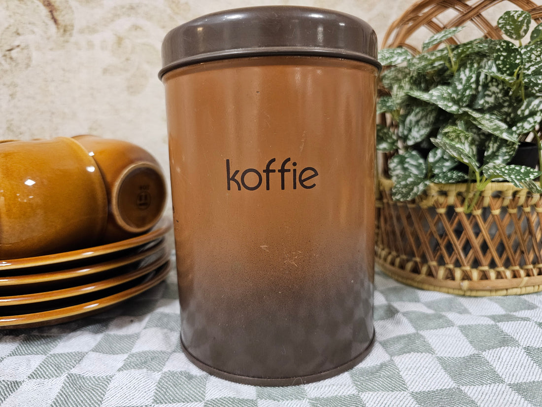 Vintage Brabantia shadow brown blik "koffie"