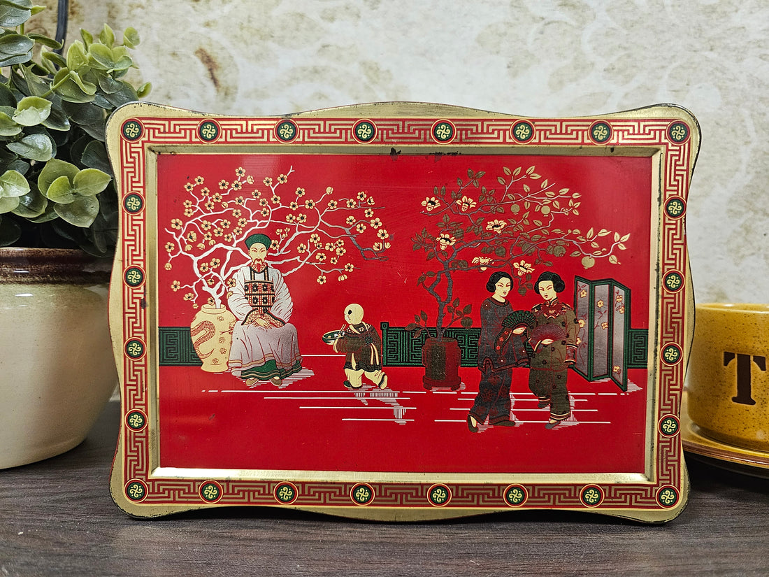 Chinees blik rood goud rechthoek